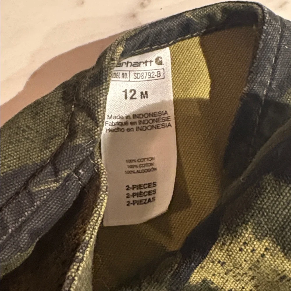 Carhartt Camo Overall Shortall camouflage Size 12 months